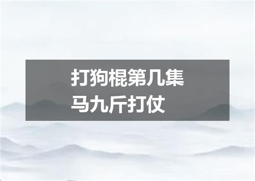 打狗棍第几集马九斤打仗