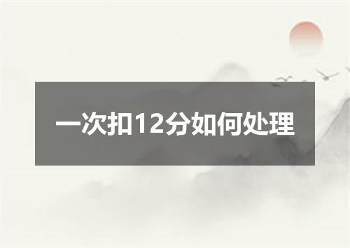 一次扣12分如何处理