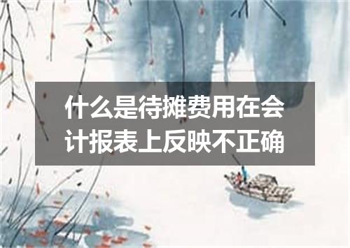 什么是待摊费用在会计报表上反映不正确