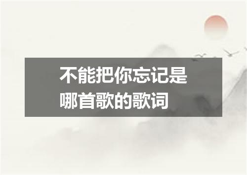 不能把你忘记是哪首歌的歌词