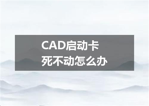 CAD启动卡死不动怎么办