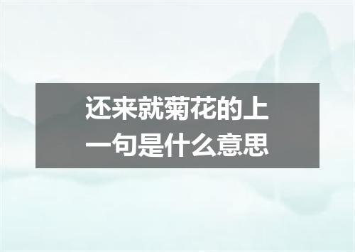 还来就菊花的上一句是什么意思