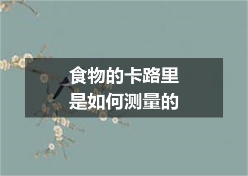 食物的卡路里是如何测量的
