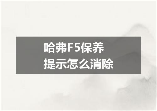 哈弗F5保养提示怎么消除