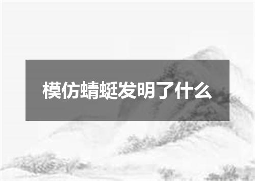 模仿蜻蜓发明了什么