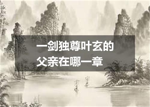 一剑独尊叶玄的父亲在哪一章