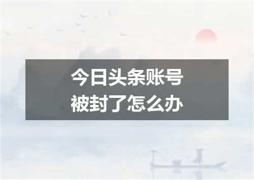 今日头条账号被封了怎么办