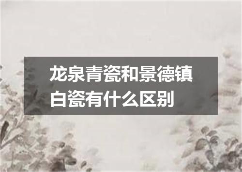 龙泉青瓷和景德镇白瓷有什么区别