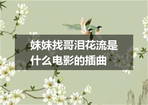 妹妹找哥泪花流是什么电影的插曲