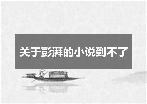 关于彭湃的小说到不了