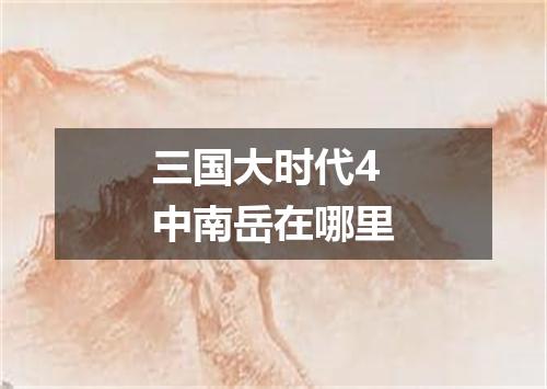 三国大时代4中南岳在哪里