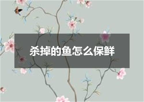 杀掉的鱼怎么保鲜