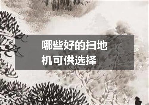 哪些好的扫地机可供选择