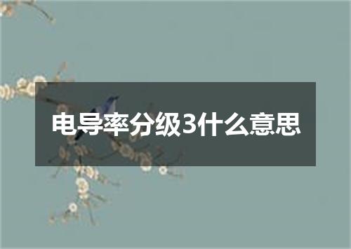 电导率分级3什么意思