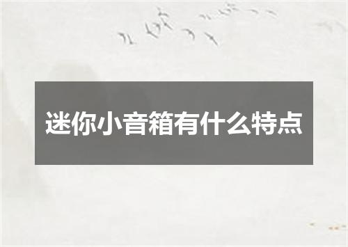 迷你小音箱有什么特点