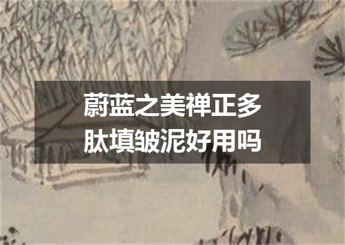 蔚蓝之美禅正多肽填皱泥好用吗