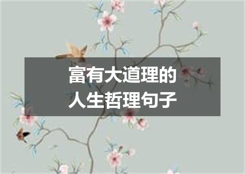 富有大道理的人生哲理句子