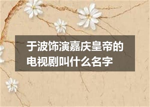 于波饰演嘉庆皇帝的电视剧叫什么名字
