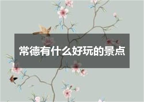 常德有什么好玩的景点