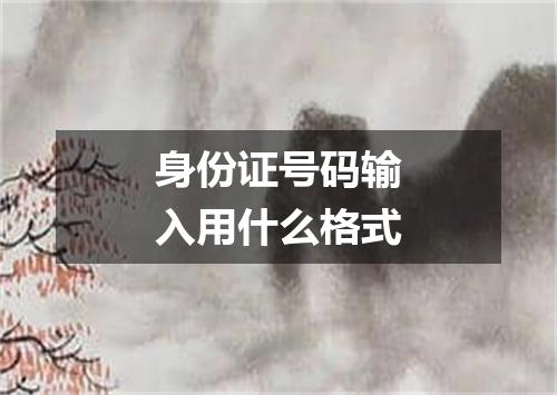 身份证号码输入用什么格式