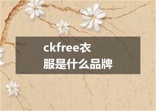 ckfree衣服是什么品牌