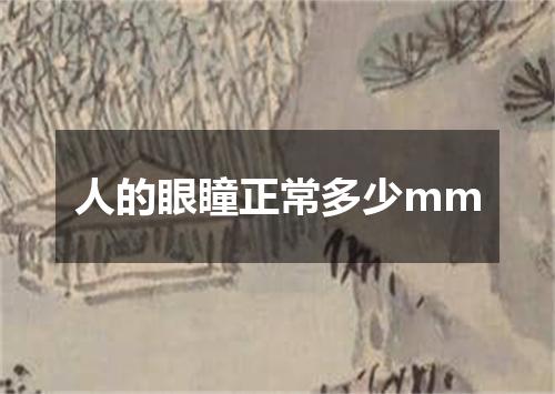 人的眼瞳正常多少mm