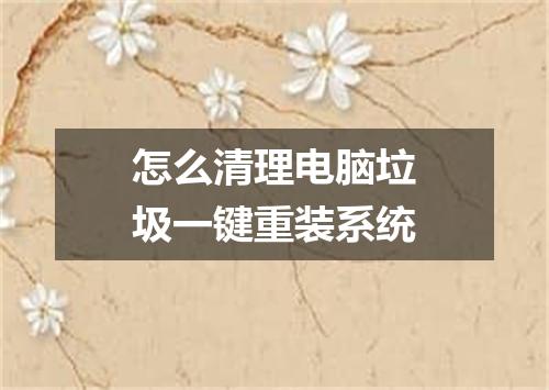 怎么清理电脑垃圾一键重装系统