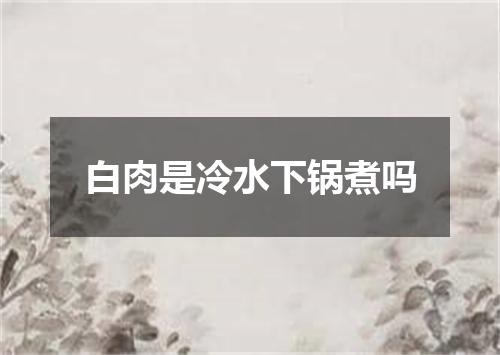 白肉是冷水下锅煮吗