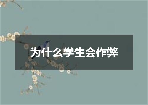 为什么学生会作弊