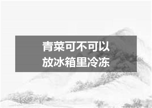青菜可不可以放冰箱里冷冻