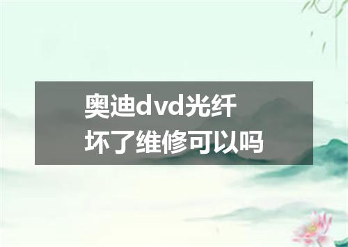 奥迪dvd光纤坏了维修可以吗