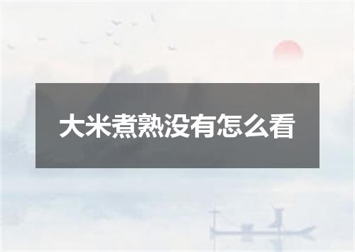 大米煮熟没有怎么看