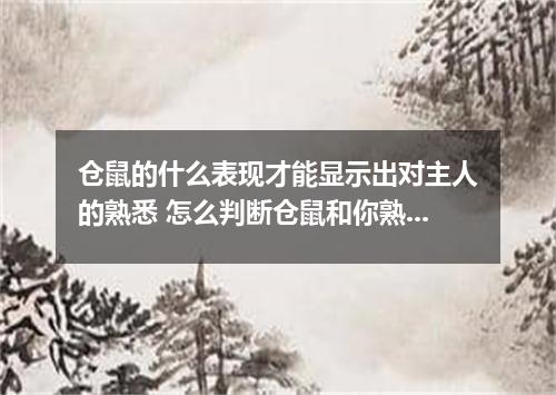 仓鼠的什么表现才能显示出对主人的熟悉 怎么判断仓鼠和你熟不熟