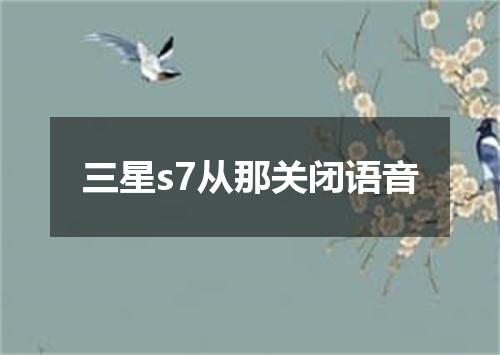 三星s7从那关闭语音