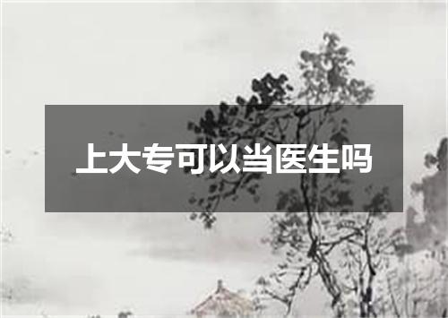 上大专可以当医生吗