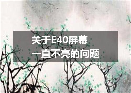 关于E40屏幕一直不亮的问题
