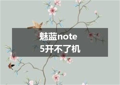 魅蓝note5开不了机