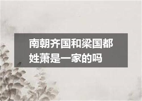 南朝齐国和梁国都姓萧是一家的吗