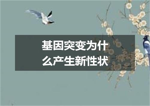 基因突变为什么产生新性状