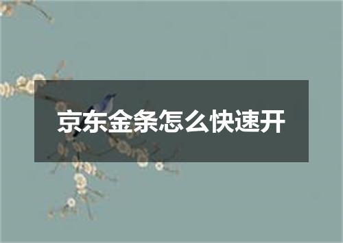 京东金条怎么快速开
