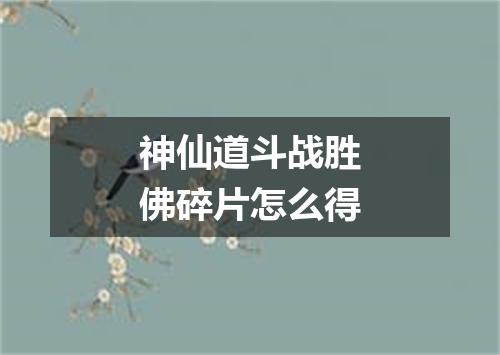 神仙道斗战胜佛碎片怎么得