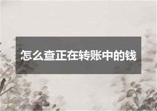 怎么查正在转账中的钱