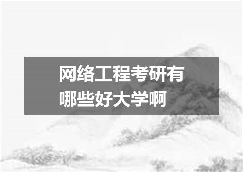 网络工程考研有哪些好大学啊