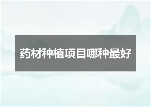 药材种植项目哪种最好