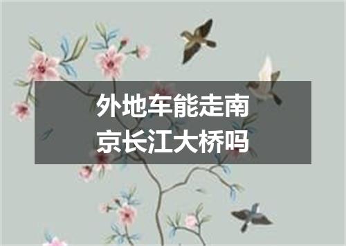 外地车能走南京长江大桥吗
