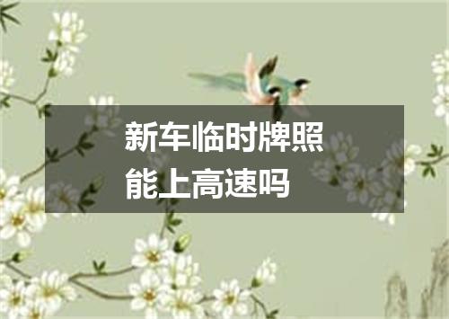 新车临时牌照能上高速吗
