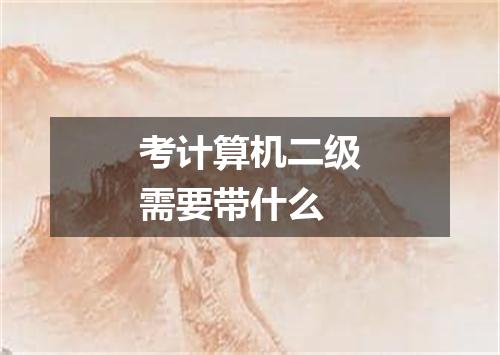 考计算机二级需要带什么