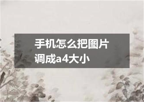 手机怎么把图片调成a4大小