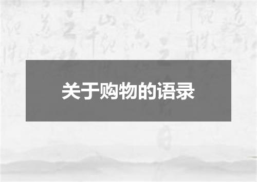 关于购物的语录
