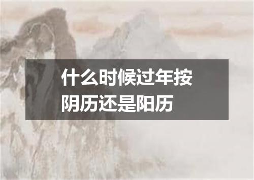 什么时候过年按阴历还是阳历